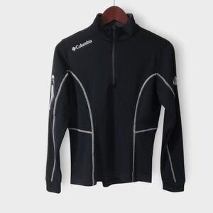 NWT Columbia Omni-Wick Womens Shotgun 1/4 Zip Golf Pullover Black Sz Sm FCA Logo